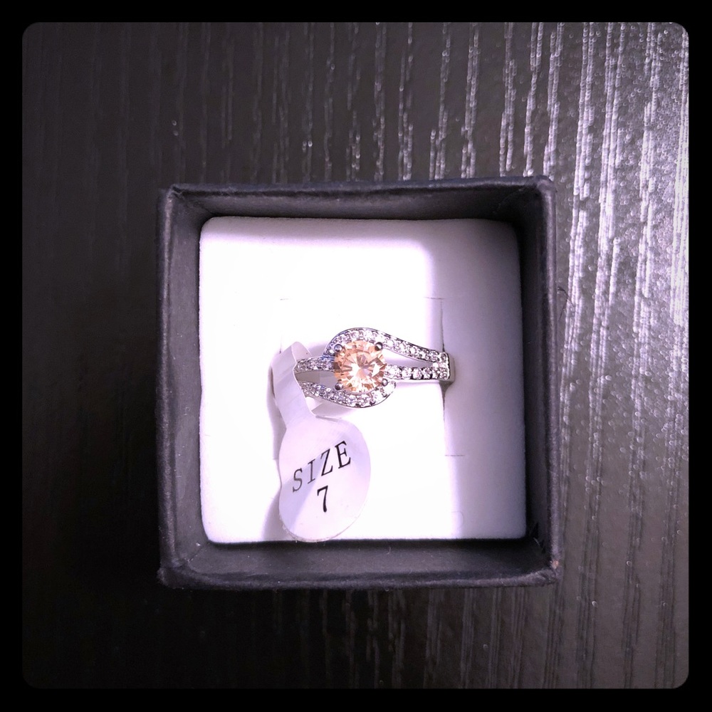 Blush Pink stone fashion cocktail statement ring